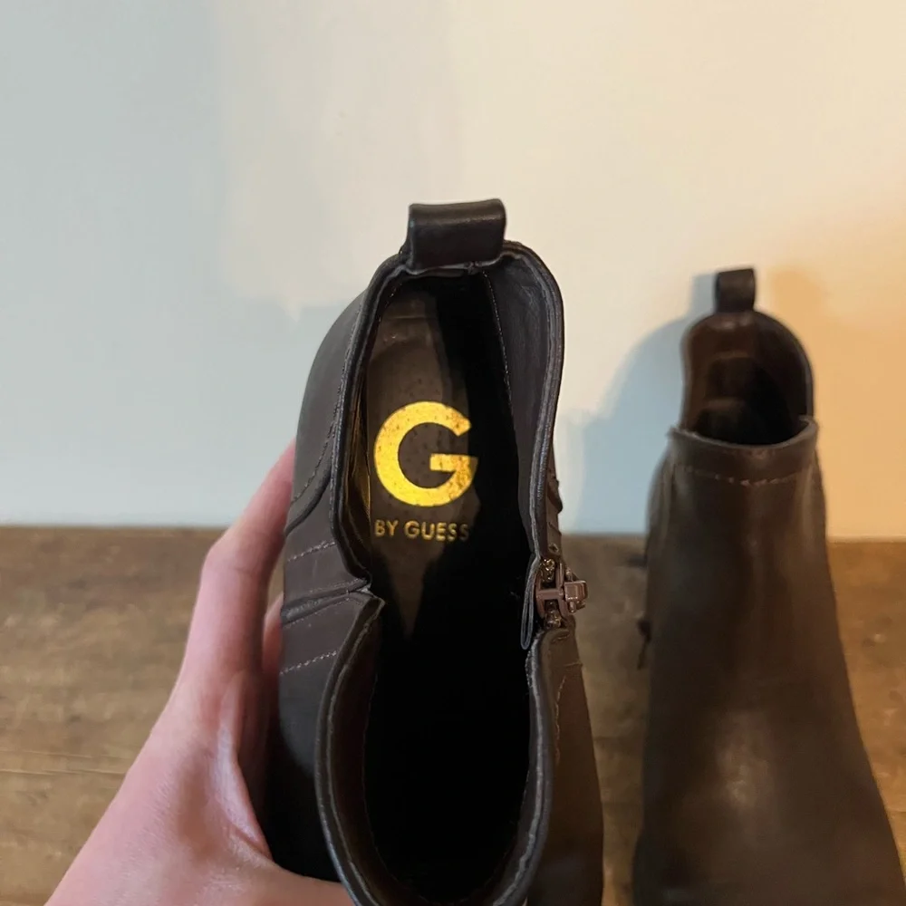 G by Guess Chocolate Ankle Booties